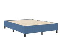 vidaXL Cadre de lit Double Bleu Moderne | Design stylé en Bois d'ingénierie s'adapte à Un Matelas de 140 x 190 cm Finition texturée Structure à Lattes Solide Mobilier pour Chambre
