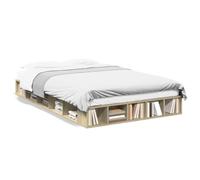 Vidaxl Cadre De Lit Sans Matelas Chêne Sonoma 135x190 Cm Marron