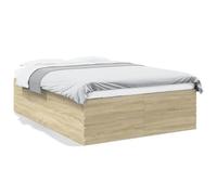 Vidaxl Cadre De Lit Chêne Sonoma 140x190 Cm Bois D'ingénierie Marron