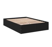 vidaXL Cadre de lit double 120x190 cm Noir en bois d'ingénierie - sans matelas