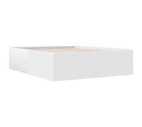 vidaXL Cadre de lit double 160 x 200 cm, sommier à lattes, design moderne, blanc