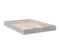 vidaXL Cadre de lit double pour chambre à coucher, avec sommier à lattes, design moderne, gris sonoma, 140 x 200 cm, matériau dérivé du bois