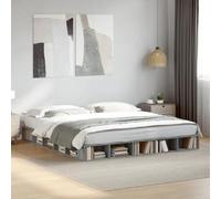vidaXL Cadre de Lit Double Sonoma Gris 180x200 cm en Bois d'Ingénierie - Lit de Rangement, Meuble de Chambre à Coucher