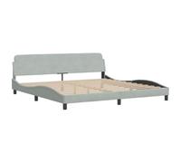 vidaXL Cadre de lit avec tête de lit 200x200 cm Velours Gris clair