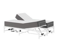 vidaXL Cadre de lit électrique réglable blanc 120x190 cm acier époxy cadre de lit avec télécommande réglage indépendant tête et pieds hauteur et angle réglables
