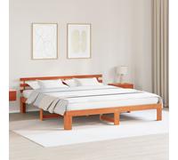 Vidaxl Cadre De Lit En Bois De Pin Marron Ciré Bois Massif 200 X 200 Cm