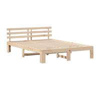 vidaXL Cadre de lit en Bois de pin Massif Naturel 140 x 200 cm mobilier stylé Minimaliste Assemblage Facile supporte kg idéal pour Adultes Unisexe Confort intérieur Adulte en Bois