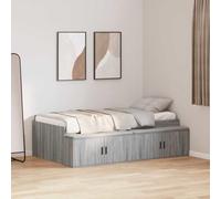 vidaXL Cadre de lit en Bois d'ingénierie en Gris Sonoma pour Matelas de 80 x 200 cm | Lit Simple Adulte au Design stylé, Construction résistante, Assemblage Facile, mobilier Moderne et Compact