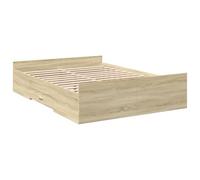 vidaXL Cadre de lit et tiroirs chêne sonoma 120x190 cm bois ingénierie, lit, lit de rangement, cadre de lit double, lit 3280323 Or G