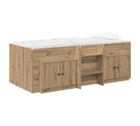 vidaXL Cadre de lit en loft avec Armoire 3 pc Chêne Artisanal, Lit Mezzanine Compact, Cadre stylé, Rangement astucieux, Meuble Urbain pour Chambres minimalistes
