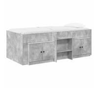 vidaXL Cadre de lit en loft avec Armoire avec Stockage 3 pc Gris béton, Lit Moderne Gain de Place, avec Rangement intégré, Meuble Compact pour des espaces de Vie intérieurs Pratiques