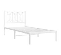 vidaXL Cadre de lit en métal avec tête de lit Blanc 80x200 cm – Sommier d'invité
