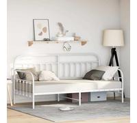 vidaXL Cadre de lit en métal Minimaliste pour Adultes | Design Compact en Poudre Blanche 90 x 190 cm Construction Durable Assemblage Facile Chambres intérieures Mobilier de Chambre Simple Twin