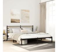 Vidaxl Cadre De Lit En Métal Sans Matelas Chêne Sonoma 180x200 Cm