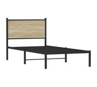vidaXL Cadre de lit en métal sans Matelas chêne Sonoma 90x190 cm