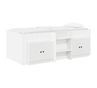 vidaXL Cadre de lit en Mezzanine avec Cabinet avec Porte 3 pcs Blanc, Design d'espace Moderne, Meubles Gain de Place, lit rectangulaire Sleek, Solution Rangement pour Chambres