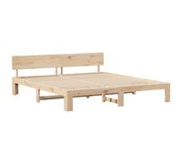 Vidaxl Cadre De Lit Avec Tête De Lit 200x200 Cm En Bois De Pin Massif