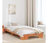 Vidaxl Cadre De Lit Marron Ciré Bois Massif 80 X 200 Cm Cadre De Lit
