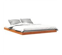 vidaXL Cadre de lit en pin massif marron lavage 160 x 200 cm Lit convertible sommier sommier tapissier Meuble de chambre à coucher Lit double