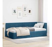 vidaXL Cadre de lit en Velours avec Coin Plateforme, Moderne et élégant. Idéal pour Une Chambre avec Une Touche contemporaine, ce lit a Une tête de lit fixée et Un Design Minimaliste Qui Donne Un côt