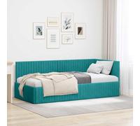 vidaXL Cadre de lit en Velours Coin Moderne, Super Doux au Toucher. Parfait pour Une Chambre au Style Contemporain. Élégant et Minimaliste, avec Une tête de lit fixée par des Lattes murales. Un Vrai