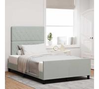 vidaXL Cadre de lit en Velours Gris Clair 120 x 190 cm, rembourré avec tête de lit, Un Vrai Style Moderne et élégant pour ta Chambre. Idéal pour Une literie d'intérieur Confortable et Minimaliste.