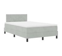 vidaXL Lit à Ressort avec Matelas et lumière LED Gris Clair 120x200 cm Velours
