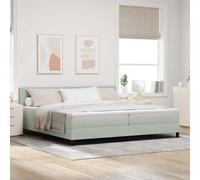 vidaXL Cadre de Lit en Velours Gris Clair 200X200 cm Lattes en Contreplaqué Solides Structure de Support Moderne Montage Facile Base Double Lit Rembourré Doux