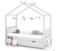 vidaXL Cadre de lit enfant avec tiroir blanc pin massif 80x160 cm 322149