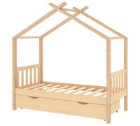 vidaXL Cadre de lit enfant avec tiroir en bois de pin massif 80x160 cm