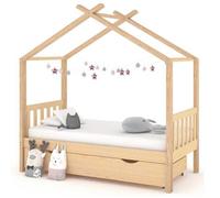 vidaXL Cadre de lit enfant avec tiroir en bois de pin massif 80x160 cm
