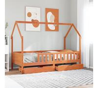 vidaXL Cadre de lit enfants avec tiroirs sans matelas 80x200 cm bois Marron