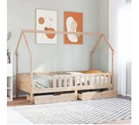 vidaXL Cadre de lit d'enfants et tiroirs 90x190 cm bois de pin massif Multicolore