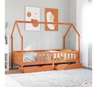 vidaXL Cadre de lit enfants avec tiroirs sans matelas 90x190 cm bois Multicolore