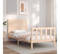 Vidaxl Cadre De Lit Et Tête De Lit 100x200 Cm Bois Massif Multicolore