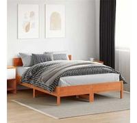 Vidaxl Cadre De Lit Et Tête De Lit Cire Marron 140x200 Cm Bois De Pin Multicolore