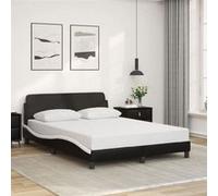 Vidaxl Cadre De Lit Et Tête De Lit Noir Et Blanc 120x200 Cm Similicuir Multicolore