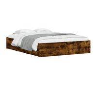 Vidaxl Cadre De Lit Avec Tiroirs Sans Matelas Chêne Fumé 140x190 Cm Multicolore