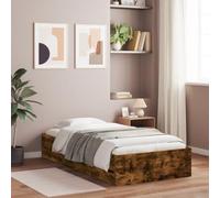 vidaXL Cadre de Lit et Tiroirs, Lit Simple avec Sommier à Lattes, Lit Adulte, Meuble de Chambre, Moderne, Chêne Fumé 90x190 3207326