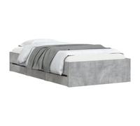 Vidaxl Cadre De Lit Et Tiroirs Gris Béton 90x190 Cm Bois D'ingénierie Multicolore