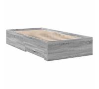Vidaxl Cadre De Lit Avec Tiroirs Sans Matelas Sonoma Gris 90x190 Cm Multicolore