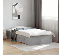 vidaXL Cadre de lit avec tiroirs sans matelas gris béton 75x190 cm