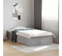 vidaXL Cadre de lit avec tiroirs sans matelas gris béton 90x190 cm