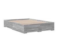 vidaXL Cadre de lit et tiroirs Sonoma Gris 120x200cm Bois d'ingénierie, lit, lit de Rangement, Cadre de lit Double, lit Double
