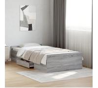 vidaXL Cadre de Lit Simple avec Tiroirs Sonoma Gris 90x190 cm en Bois d'Ingénierie - Lit de Rangement pour Chambre