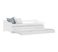 vidaXL Cadre de lit extensible Blanc Bois de pin 90x200 cm Blanc G