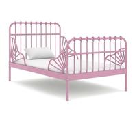 vidaXL Cadre de lit extensible Rose Métal 80x130-200 cm