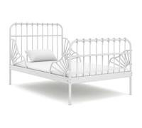 vidaXL Cadre de lit extensible en métal blanc 80x130/200 cm sans matelas