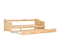 vidaXL Bois de Pin Cadre de Lit Extensible Canapé-lit Canapé Convertible Salon Salle de Séjour Chambre à Coucher Maison Intérieur 90x200 cm