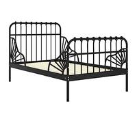 vidaXL Cadre de lit extensible en métal noir 80–130/200 cm